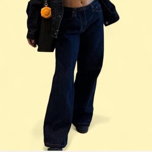 Agolde Jeans Keira in Rinse Dark Blue Wide-Leg Women's Jean